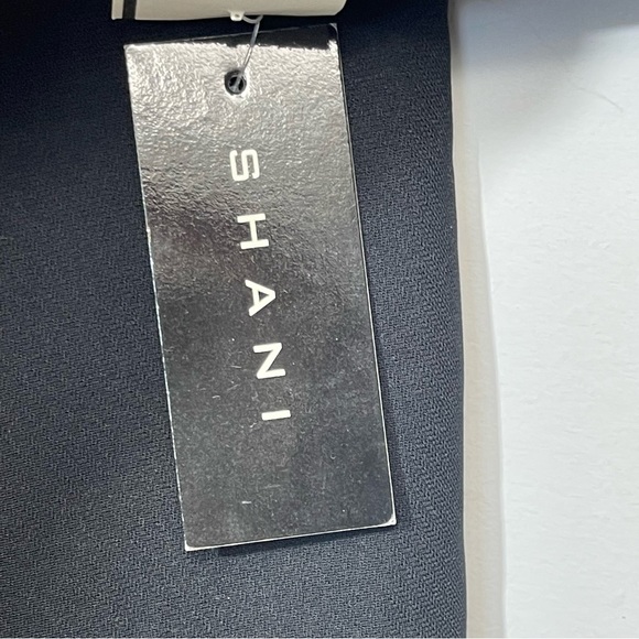 NWT SHANI Black Long Sleeve Sheath Pencil Dress Leather Corset Waist 12 Vintage - Picture 7 of 16